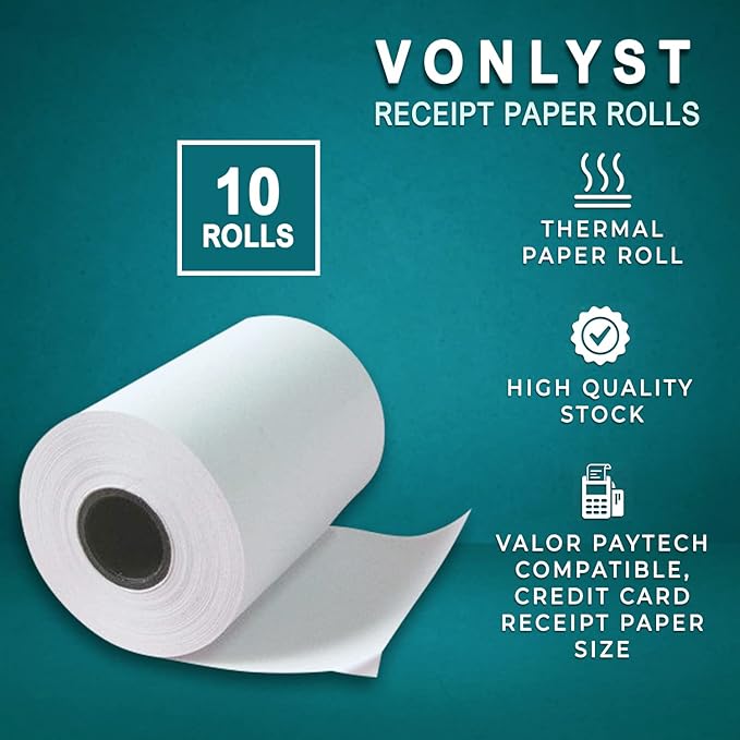 Receipt Paper Roll for Valor Paytech VL 110 and VL 500 Credit Card Machine - Image 5