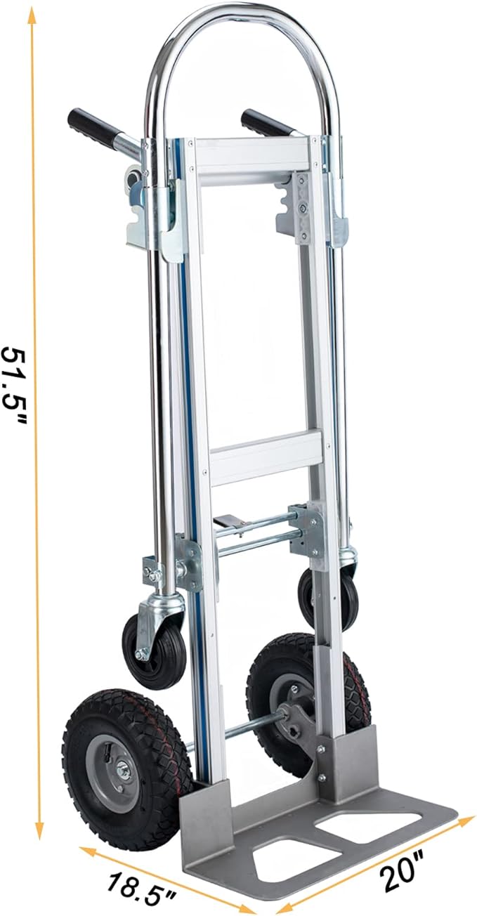 2 in 1 Hand Truck 800 LBS Weight Capacity Heavy Duty Convertible Hand Trucks - Image 2