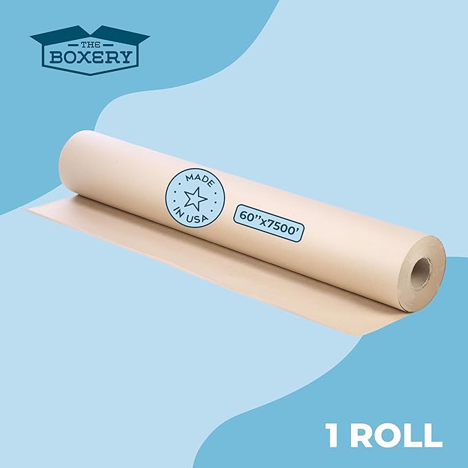 The Boxery Kraft/Brown Kraft Paper Roll, 60” x 9000”-50lb. Thickness, Heavy - Image 3