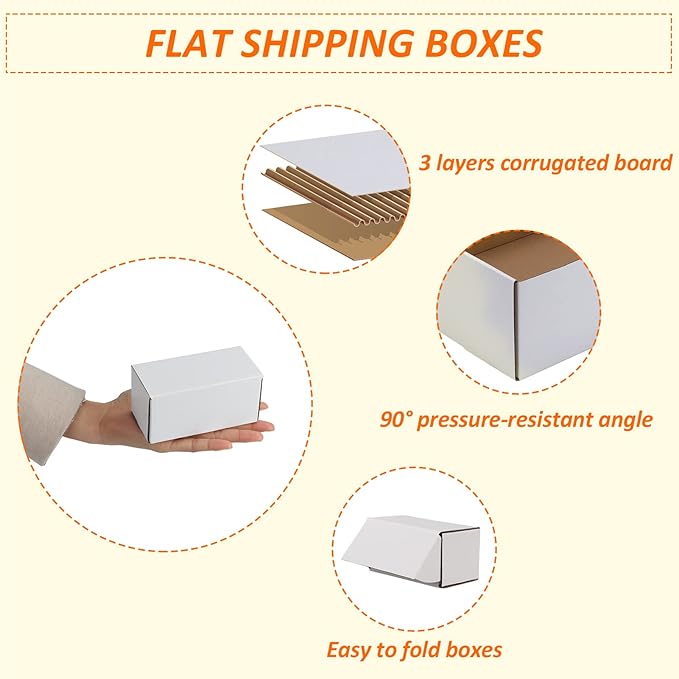HORLIMER Shipping Boxes Set of 50, Small Corrugated Cardboard Box Literature - Image 3