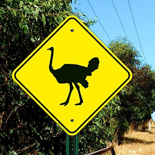 Ostrich Crossing with Graphic Sign, - Image 3