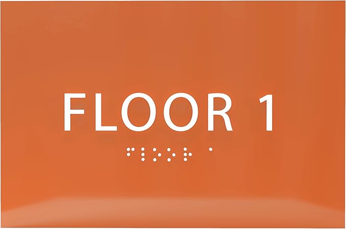 6" X4" Floor 1 Sign by ADACentralSigns