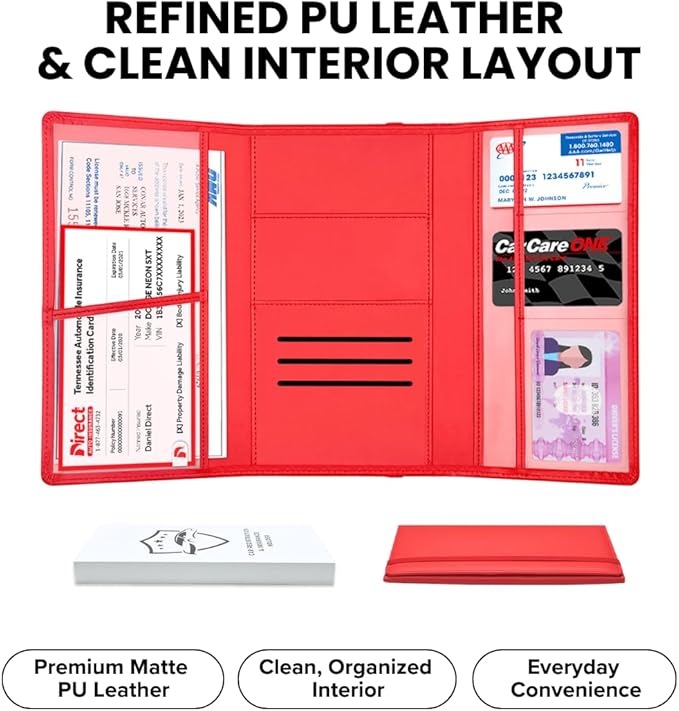 LINTRU Car Registration and Insurance Holder Trifold, Oversized Fit - Image 5