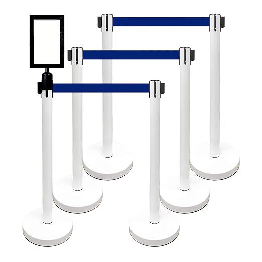 VIP Crowd Control Retractable Belt Stanchion Queue Safety Barrier Set by CrowdControlCenter