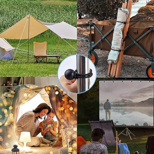 Ball Bungee Cords for Tent Setup, Canopy Tie-Down, 3mm Elastic Loop Fasteners, 30 Pack Outdoor Gear Securing Set Canopy Bungee Ties Tarp Lash Cords Camping Tie Points Trunk Fastener Toggle Shock Cord - Image 5
