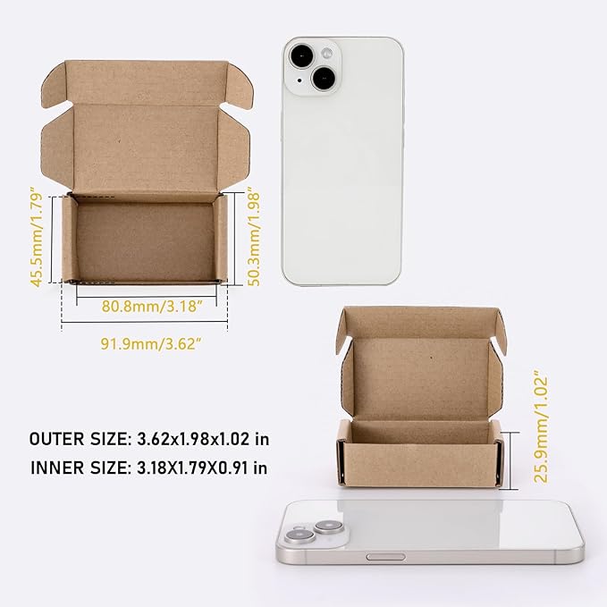 Ellbest 50 Pack Kraft Paper Boxes, Foldable Rectangular Paper Box Packing Box - Image 3