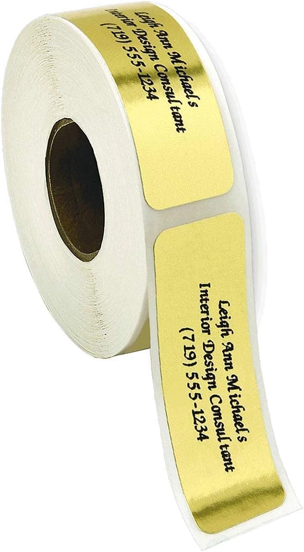 Personalized Return Address Labels, Roll of 250 Gold Foil Self-Adhesive Labels - Image 3
