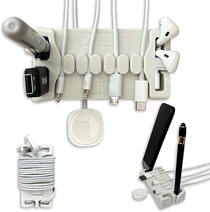 DeskBrick – Patented Non-Slip Steel-Weighted Desk Organizer & Cable Management by CordBrick