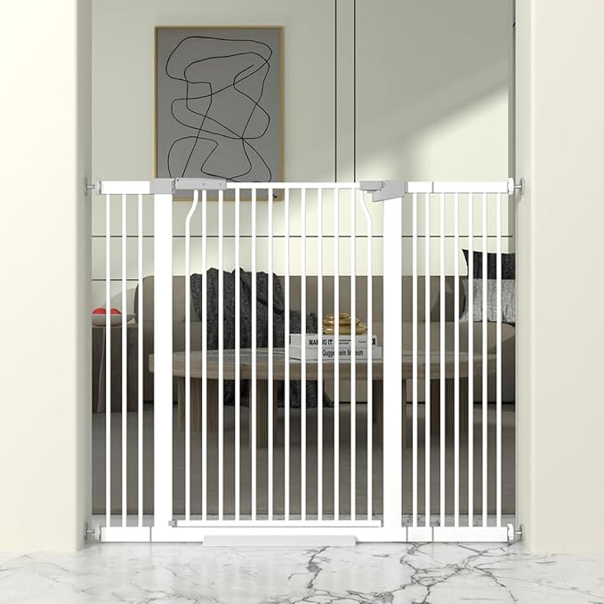 41" Extra Tall Cat Gate for Doorway, 40.6-49.1'' Metal Pet Baby Safe Gate by THEYFIRST