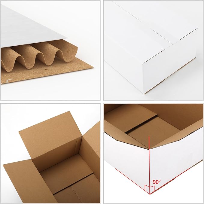 CRUGLA 10x7x4 White Shipping Boxes Set of 40 - Image 3