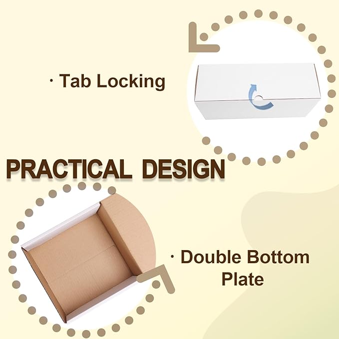 WIFTREY 25 Pack 12x6x4 White Small Shipping Boxes - Image 4