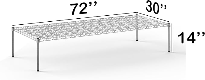 30''W x 72''L x 14''H Chrome Plated Wire Dunnage Rack | Off The Floor Storage - Image 3