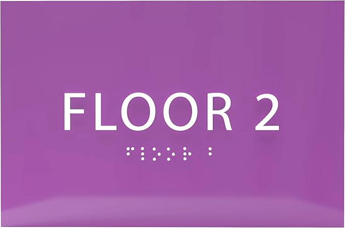 6" X4" Floor 2 Sign by ADACentralSigns