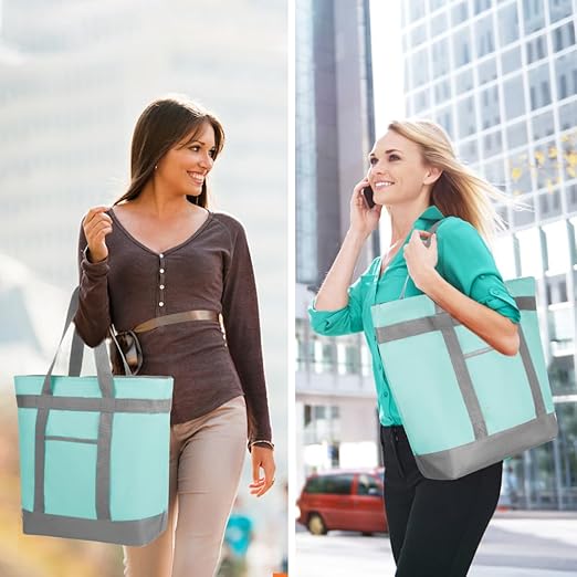 Insulated Reusable Tote Bag for Grocery Shopping for Women/Men, Pizza/Food - Image 5