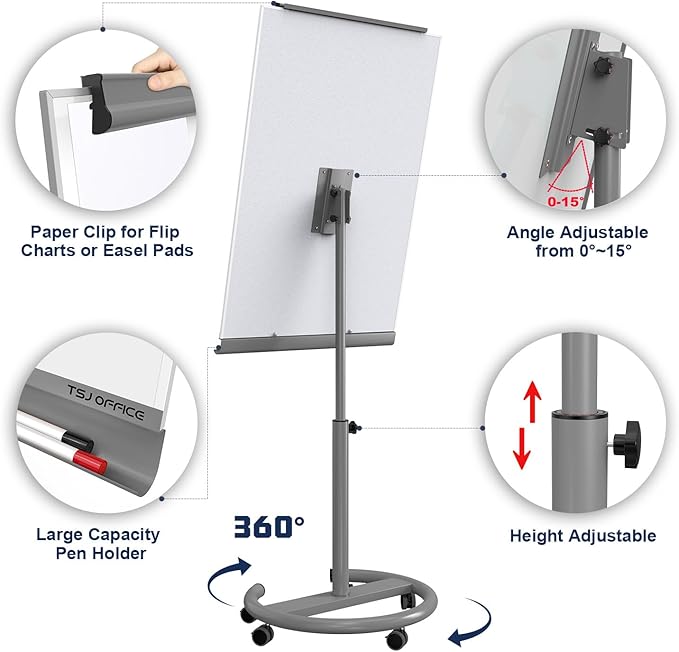 TSJ OFFICE Mobile Standing Whiteboard - Image 2