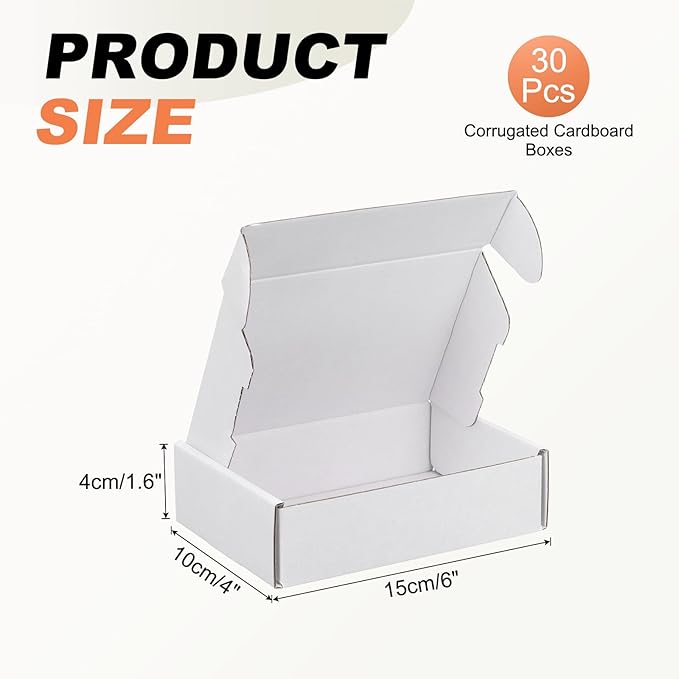 PATIKIL 6 x 4 x 1.6 Inch Shipping Boxes, 30 Pack Color Corrugated Cardboard Box - Image 2