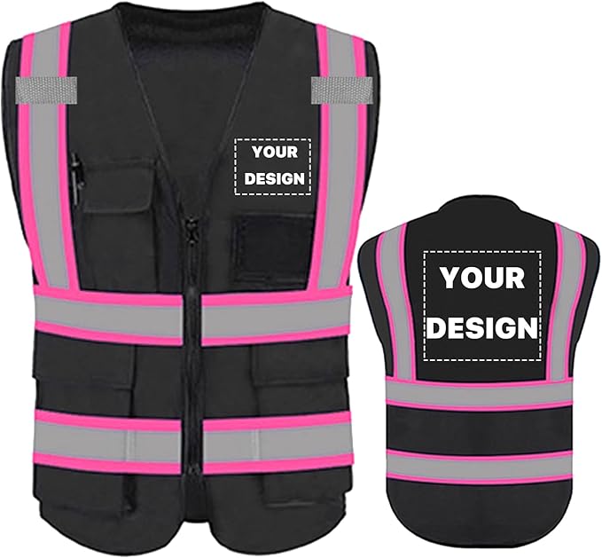 YOWESHOP High Reflective Visibility Safety Vest Custom Your Logo Safety Workwear by YOWESHOP