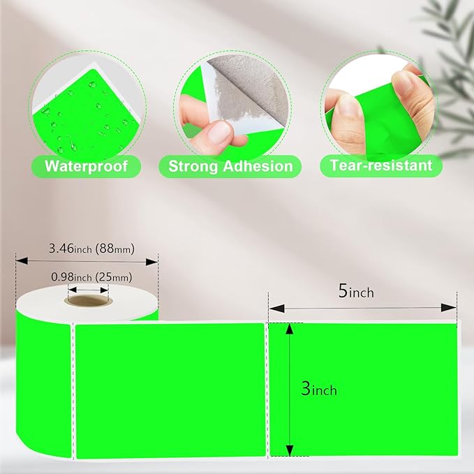 3 X 5 Inch Printable Waterproof Rectangle Color Coding Labels, 300 Per Roll - Image 2