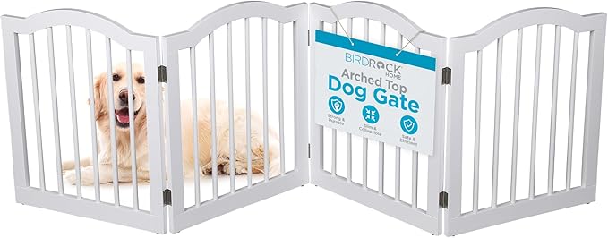 INTERNET'S BEST Arched Top Dog Gate | 4 Panel, and Porch | Portable, Extra Wide by BIRDROCKHOME
