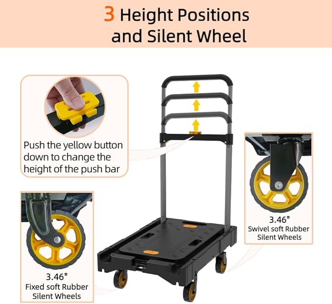 Platform Truck Folding Hand Truck 330 LB Heavy Duty Utility Dolly Flatbed - Image 7