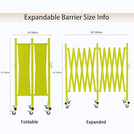 GYMTIME Expandable Metal Barricade, Flexible Mobile Safety Barrier, Folding - Image 4