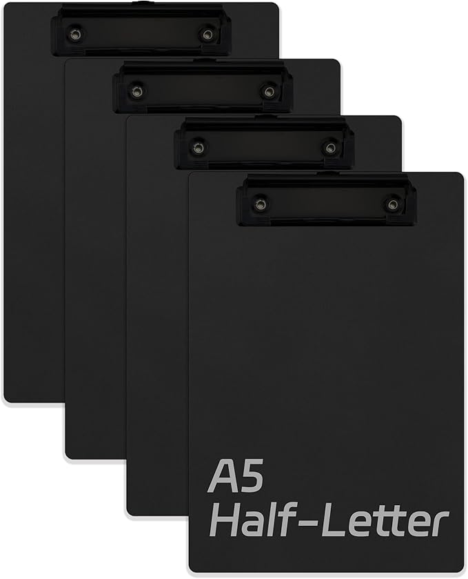 Small Clipboards 6" X 9" Mini Clipboards 4-Pack Half Letter Memo Size Clipboard by DESSY%26BILI