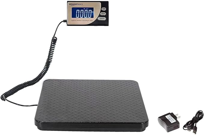 Amazon Basics Digital Postal Scale, Heavy Duty, Aluminium Platform, 440 lb - Image 4