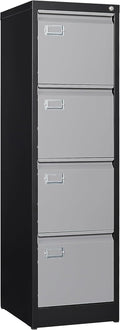 4 Drawer File Cabinet with Lock Metal Vertical Filing Cabinet Office Home by BYNSOE