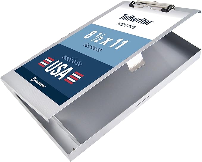 Saunders Tuffwriter Recycled Aluminum Storage Clipboard, 0.5" Clip Capacity by Saunders