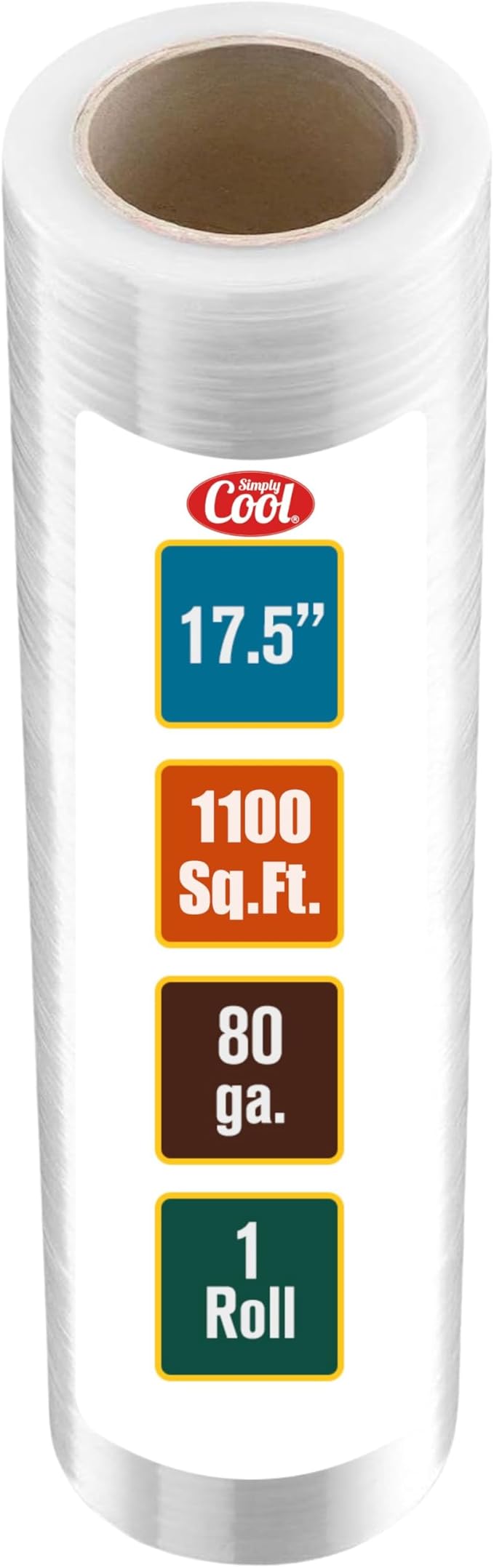 Simply Cool Stretch Wrap Industrial Strength Extra Thick 17.5" 1100 SqFt 80 by SimplyCool