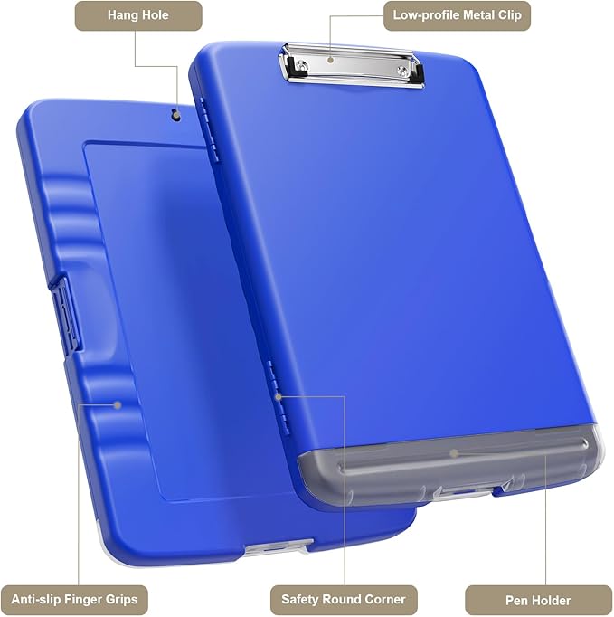 Piasoenc Clipboard with Storage, 8.5 x 11 Organization Box with Pen Holder and - Image 4
