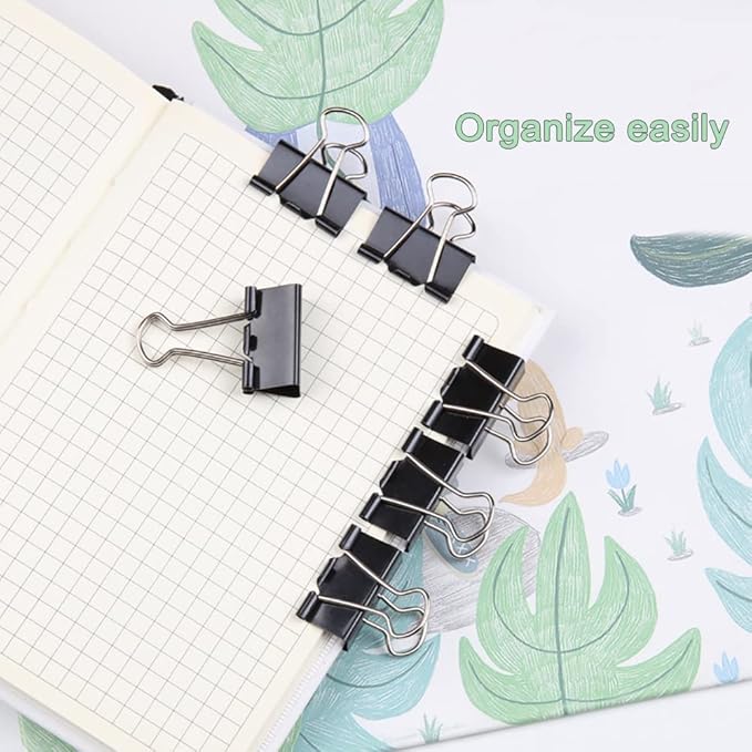 24pcs Binder Clips, 2 Inch Metal Paper Clips, Stationary Foldback Clips - Image 7