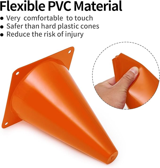 Cones Sports for Kids, Small Training Cones Set for Soccer Practice, 24 Pack 7 - Image 2