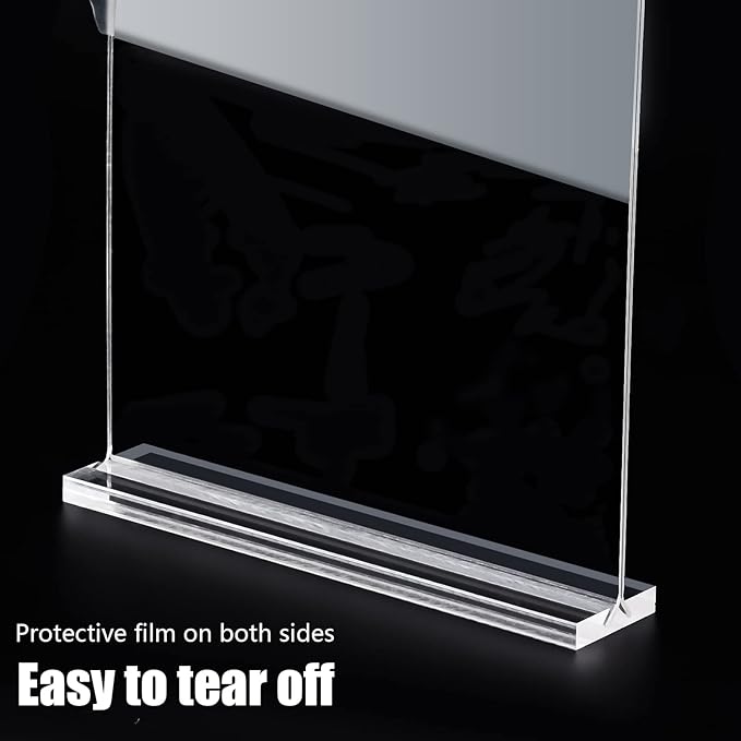 8.5 x 11 Acrylic Sign Holder 2 Pack, Vertical T Shape Clear Plastic Menu Holder - Image 4