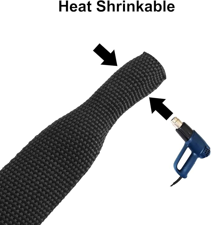 MECCANIXITY Braided Cable Sleeves Heat Shrinkable Fabric Sleeving, 7/8" 33ft - Image 3