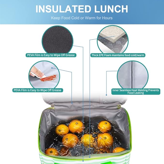 Iknoe Large Cooler Bag Collapsible 24 Can Insulated Bags Leakproof Lunch Cooler - Image 2