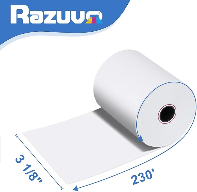3 1/8 X 230 Thermal Receipt Paper Rolls- Fits All Pos Cash Registers, - Image 2