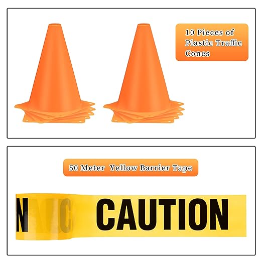Frienda 11 Pcs Construction Birthday Party Supplies Plastic Traffic Cone - Image 2