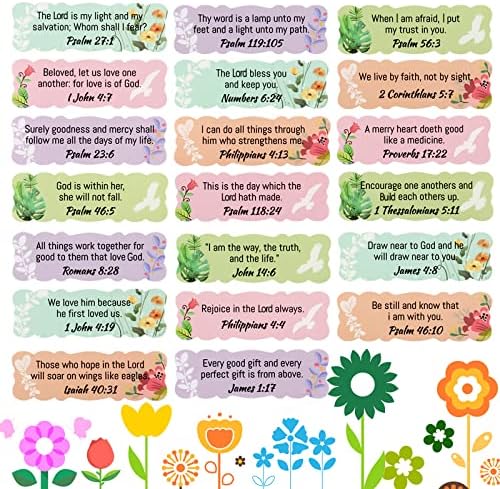 200 Pcs Scripture Stickers Bible Verse Inspirational Christian Gift Tags by Outus