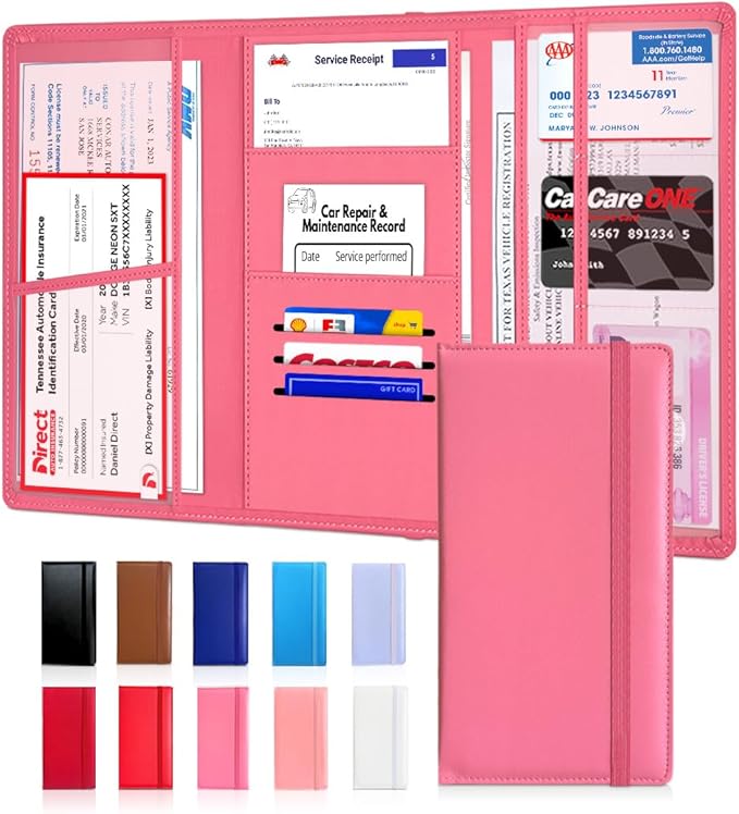 LINTRU Car Registration and Insurance Holder Trifold, Oversized Fit by LINTRU