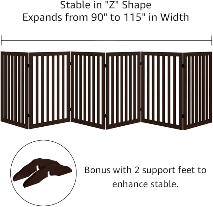 unipaws 120" Extra Wide Pet Gate, Free Standing Dog Gate - Image 4