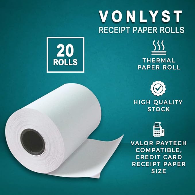 Receipt Paper Roll for Valor Paytech VL 110 and VL 500 Credit Card Machine - Image 5