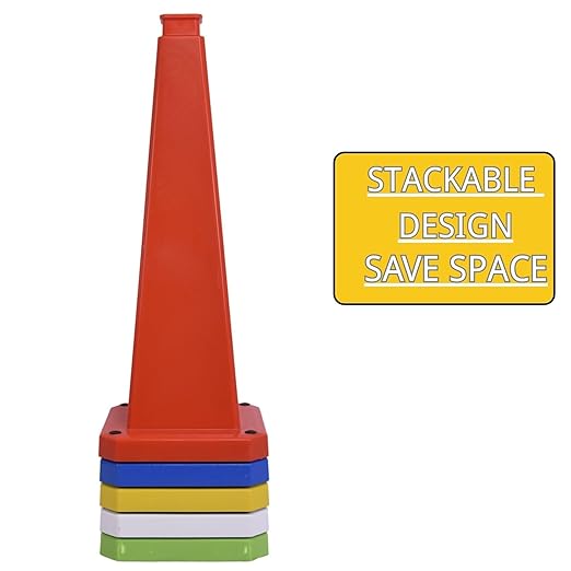 BESEA 6 Pack 28" Bright Orange Traffic Safety Cones - Image 5