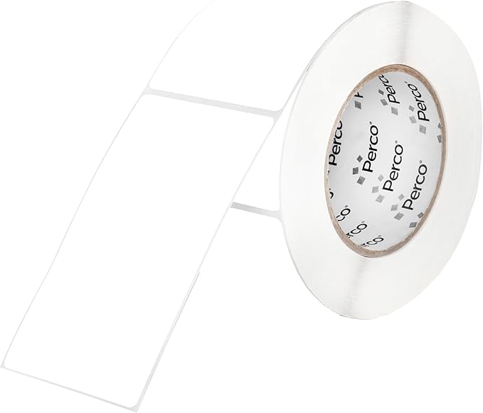 Perco White 3x5 Inch Perforated Sticker Labels — 150 Stickers Per Roll — by Perco