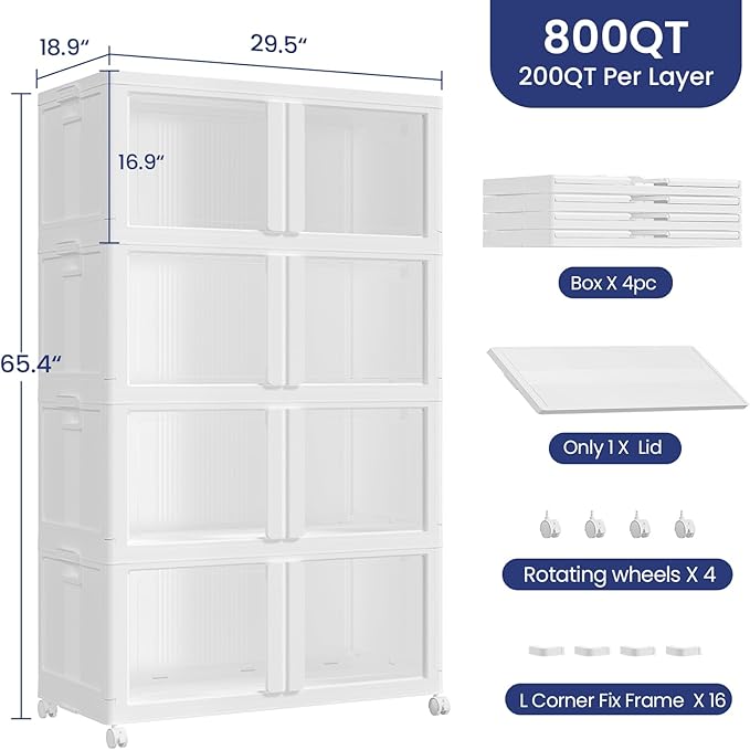 800Qt Large Stackable Storage Bins - Image 2