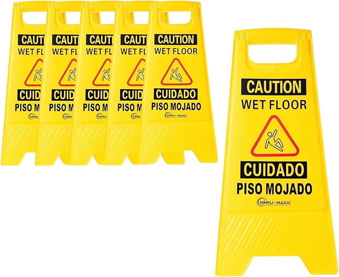 SIMPLI-MAGIC 24" Height Wet Floor Caution Signs, 6 Pack – Double-Sided - Image 2