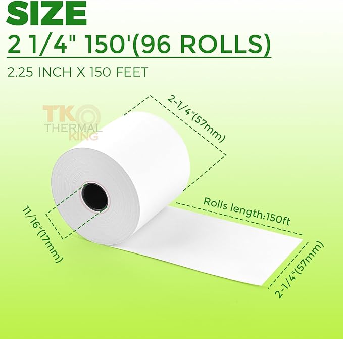 2 1/4" x 150' Thermal Paper, Adding Machine/Calculator Tape Receipt paper - Image 2