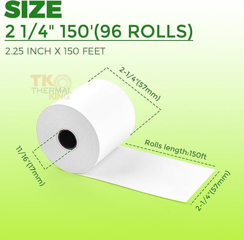2 1/4" x 150' Thermal Paper, Adding Machine/Calculator Tape Receipt paper - Image 2