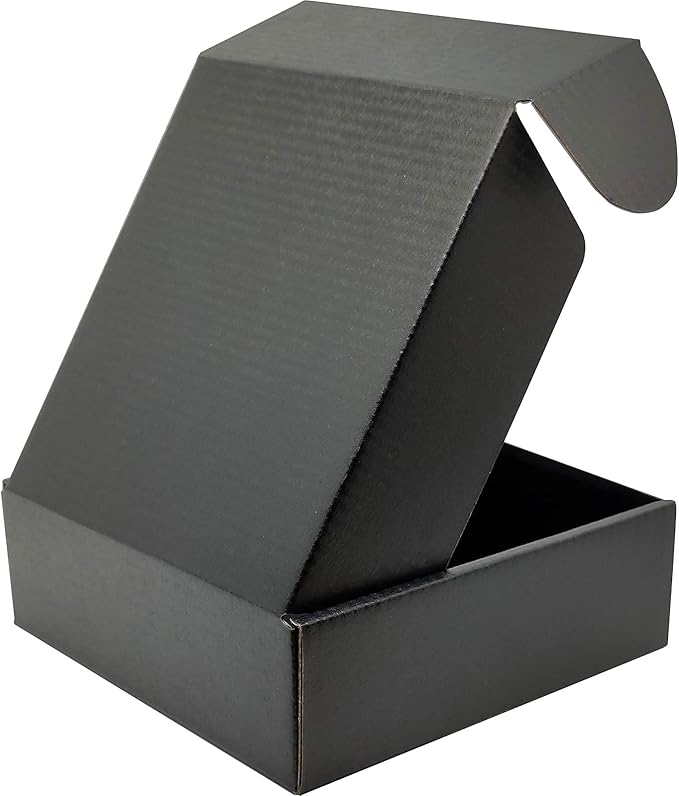 Small Black Shipping Boxes for Small Business Pack of 25-6x6x2 inches Cardboard - Image 4