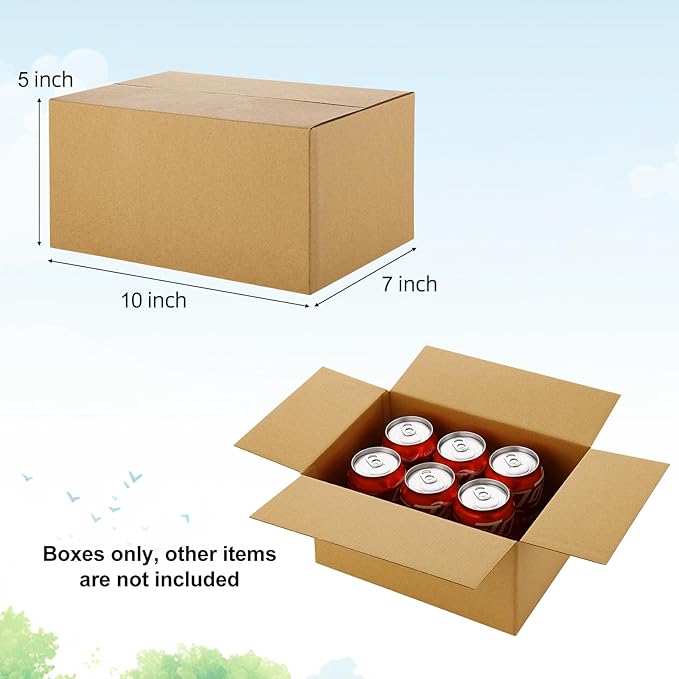 Famagic Small Shipping Boxes 10x7x5 Inch 10 Pack Brown Box Corrugated Cardboard - Image 2